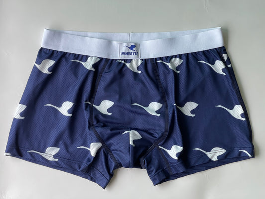 生态热潮系列：男短裤 - 蓝底白天鹅 (c13)